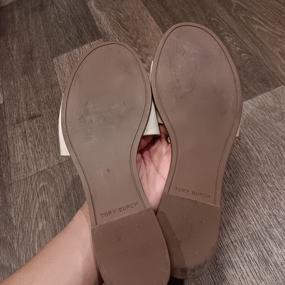 Tory Burch Women's Cream Slide Sandals Leather Sz 9 - Picture 3 of 5